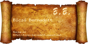 Biczó Bernadett névjegykártya